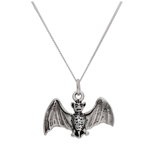 Collier chauve-souris volante 3D en argent sterling
