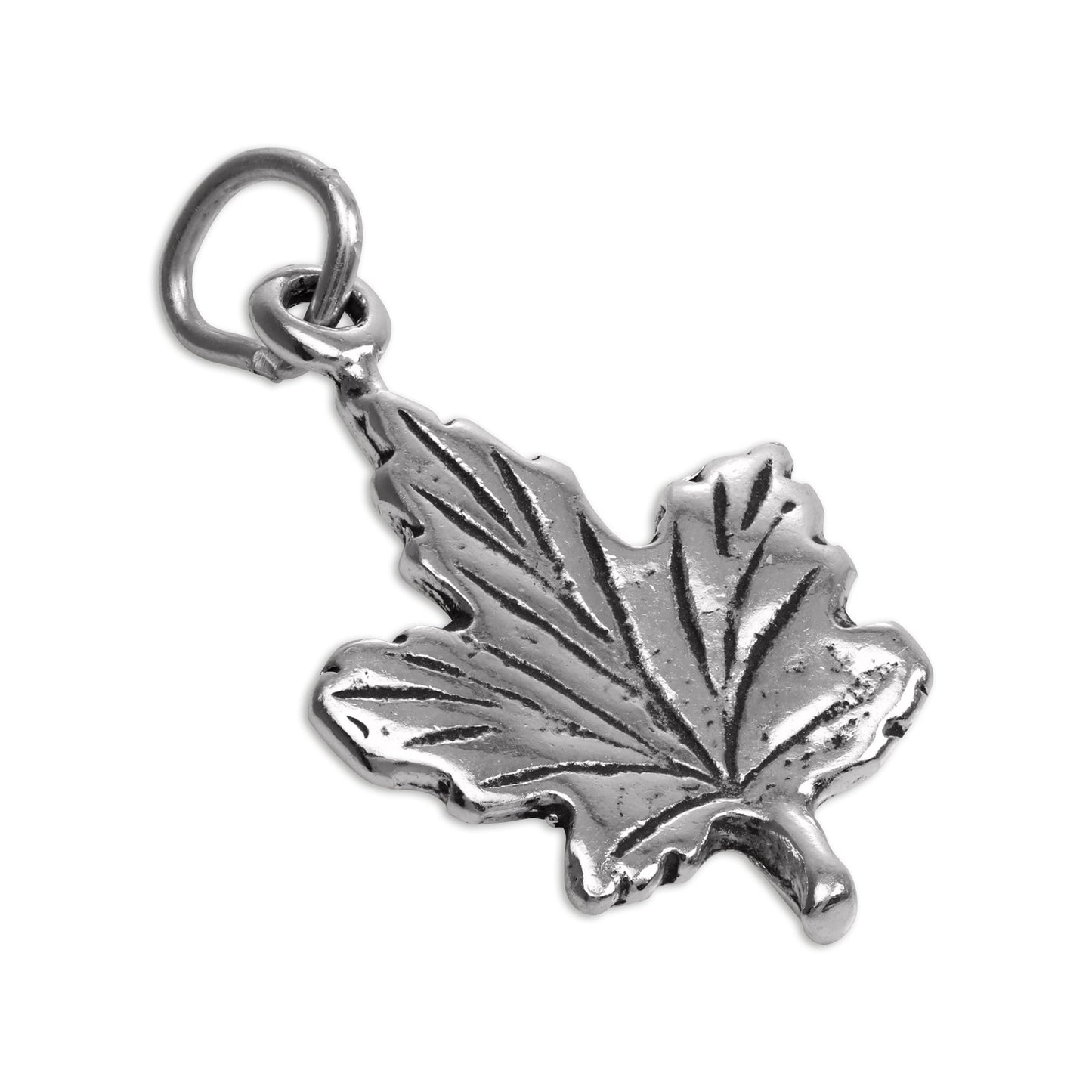 Breloque feuille d'érable en argent sterling