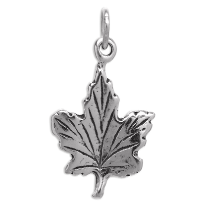 Breloque feuille d'érable en argent sterling