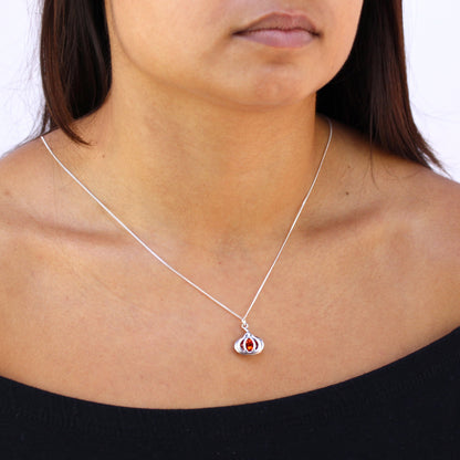 Collier citrouille en argent sterling et cristal