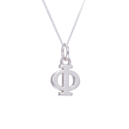 Collier en argent sterling avec l'alphabet grec Phi