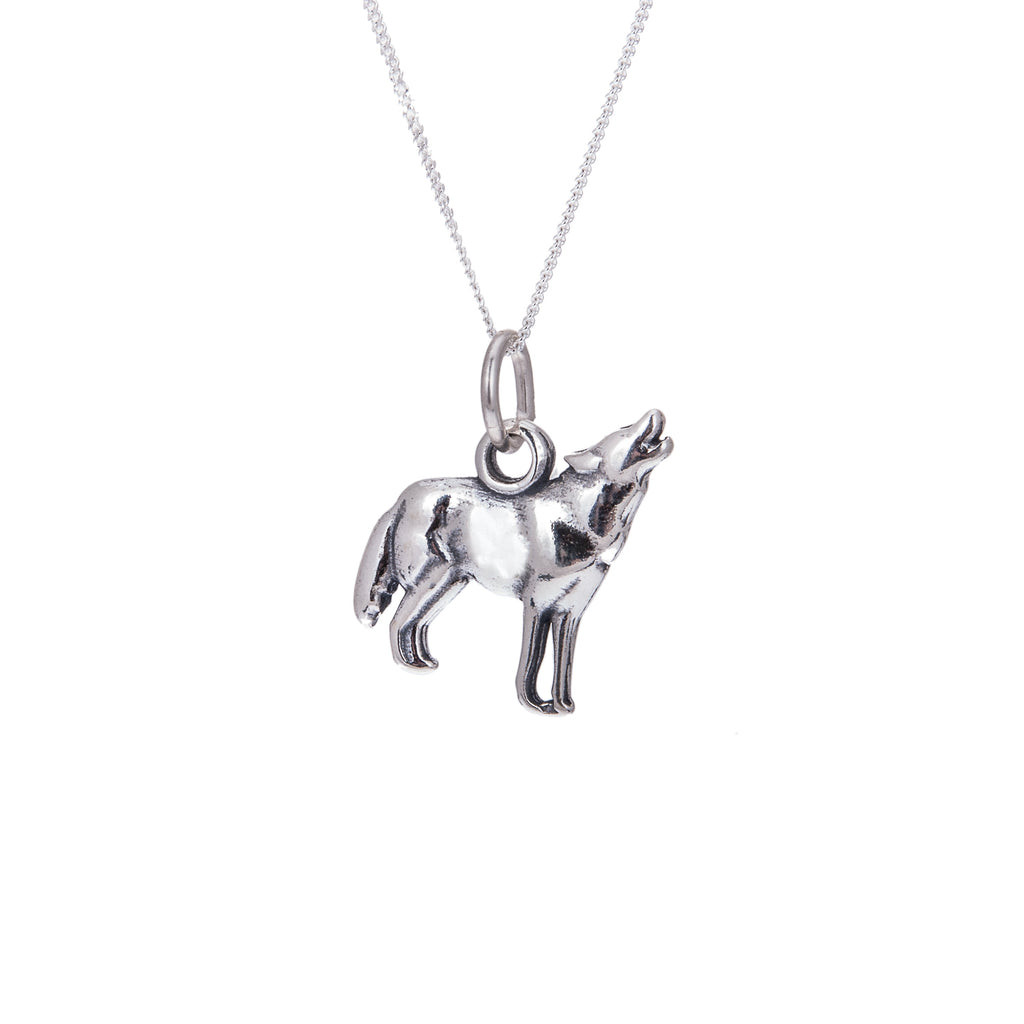 Collier Loup Hurlant en Argent Sterling