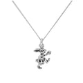Pendentif lapin de Pâques en argent sterling sur chaîne diamantée de 40,6 cm et 5 cm