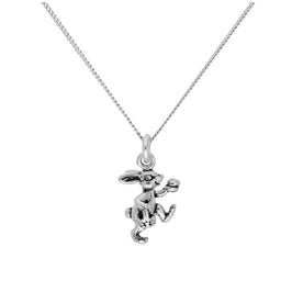 Pendentif lapin de Pâques en argent sterling sur chaîne diamantée de 40,6 cm et 5 cm