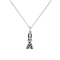 Pendentif lapin en argent sterling sur chaîne diamantée de 40,6 cm et 5 cm
