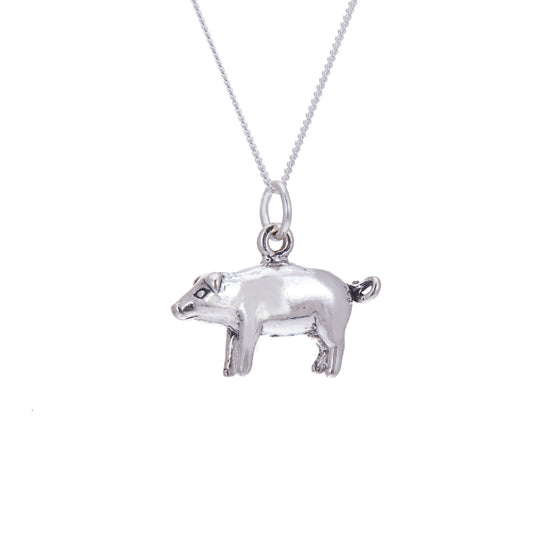 Collier cochon en argent sterling