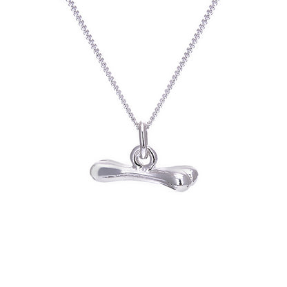 Collier en argent sterling avec os de chien