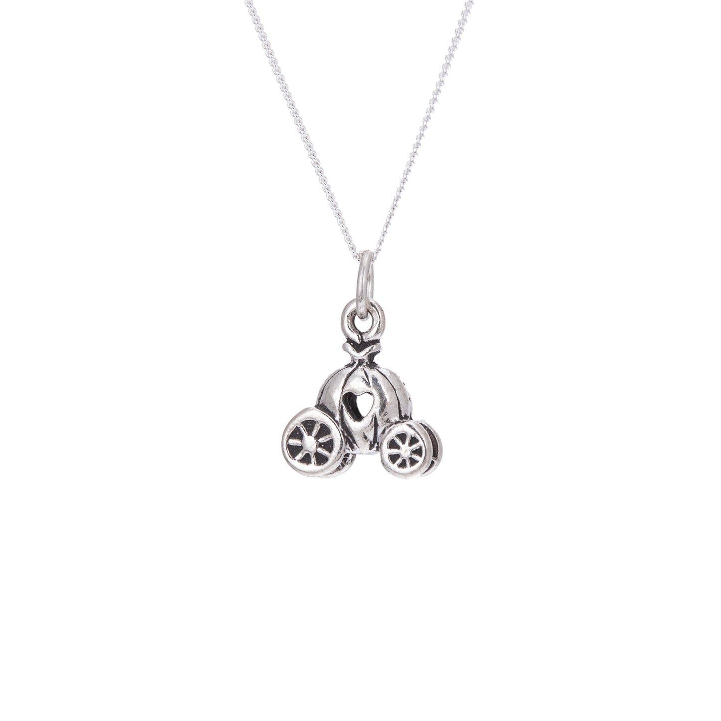 Collier en argent sterling avec carrosse de princesse citrouille