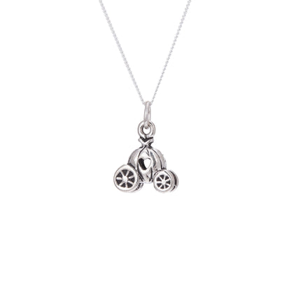 Collier en argent sterling avec carrosse de princesse citrouille