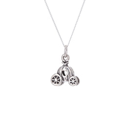 Collier en argent sterling avec carrosse de princesse citrouille