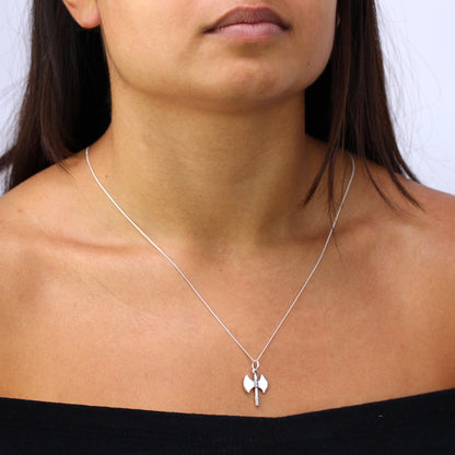 Collier hache de combat en argent sterling