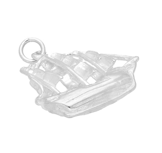 Breloque bateau pirate en argent sterling