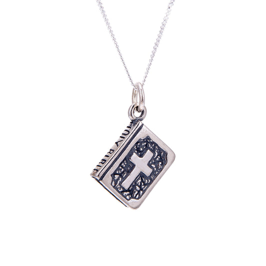 Collier en argent sterling avec la Sainte Bible