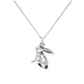 Pendentif lapin en argent sterling sur chaîne diamantée de 40,6 cm et 5 cm