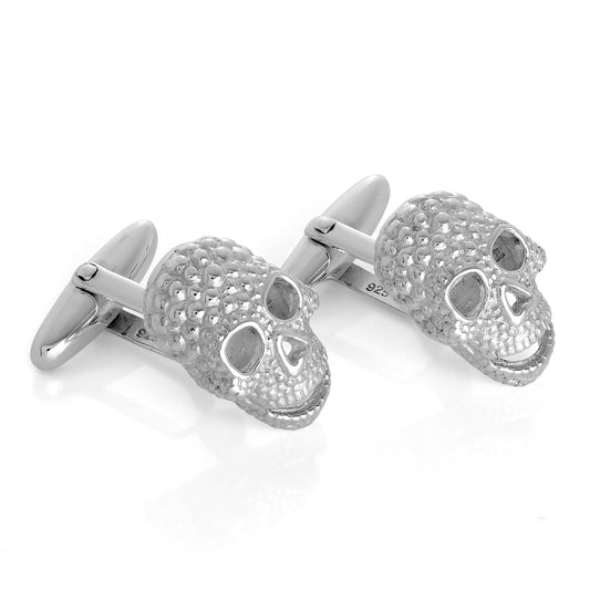 Boutons de manchette en argent sterling avec tête de mort