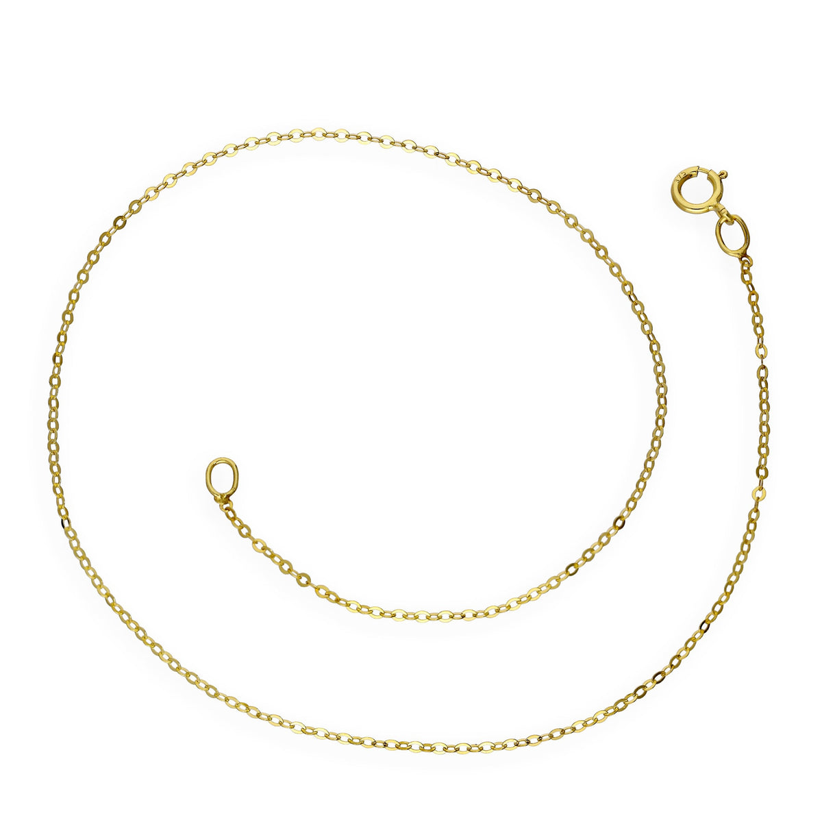 Bracelet de cheville martelé en or jaune 9 carats, 24 cm