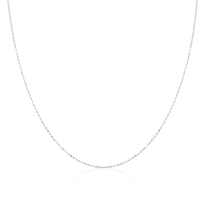 Chaîne martelée en or blanc 9 carats de 40 à 61 cm