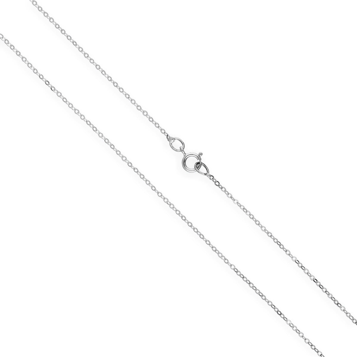Chaîne martelée en or blanc 9 carats de 40 à 61 cm