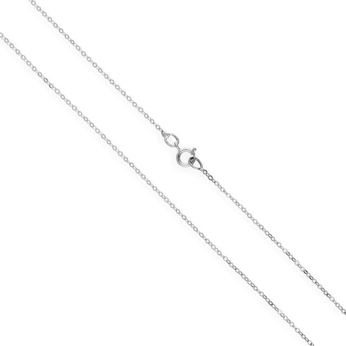 Chaîne martelée en or blanc 9 carats de 40 à 61 cm