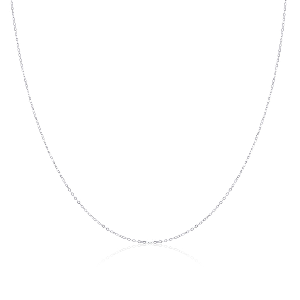 Chaîne martelée en or blanc 9 carats de 40 à 61 cm