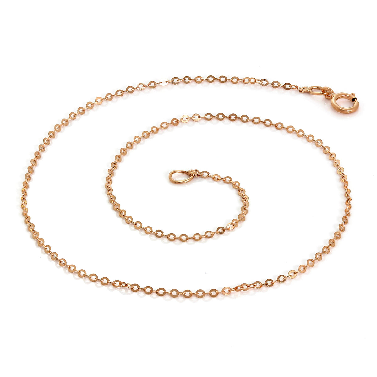 Bracelet de cheville martelé en or rose 9 carats, 24 cm