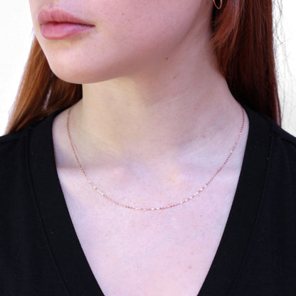 Chaîne martelée en or rose 9 carats de 40 à 61 cm