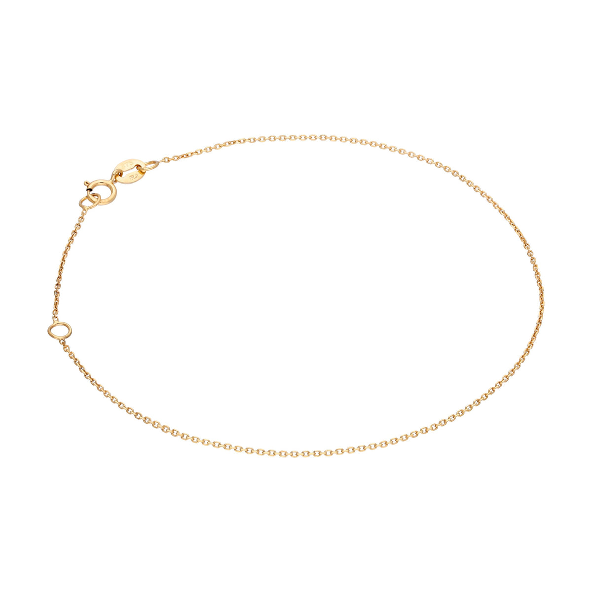 Bracelet chaîne à facettes en or 9 carats de 17,8 à 20,3 cm
