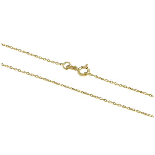Chaîne de cheville à facettes en or 9 carats, 9 à 10,5 pouces