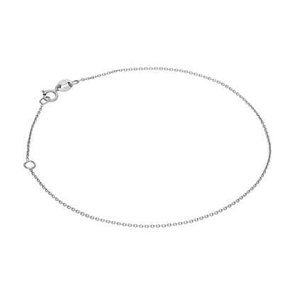Bracelet chaîne à facettes en or blanc 9 carats de 18 à 20 cm