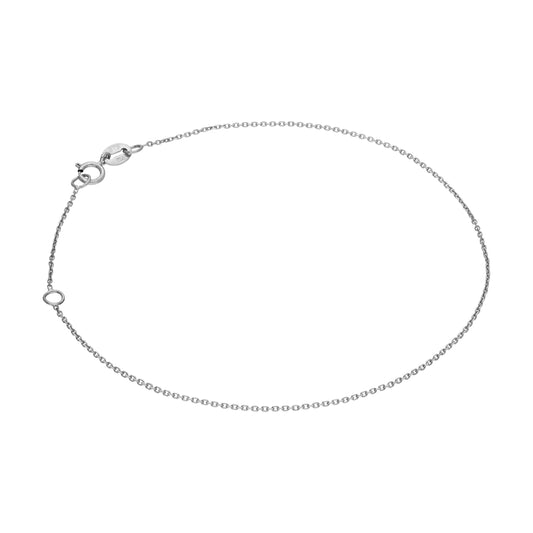 Bracelet chaîne à facettes en or blanc 9 carats de 18 à 20 cm