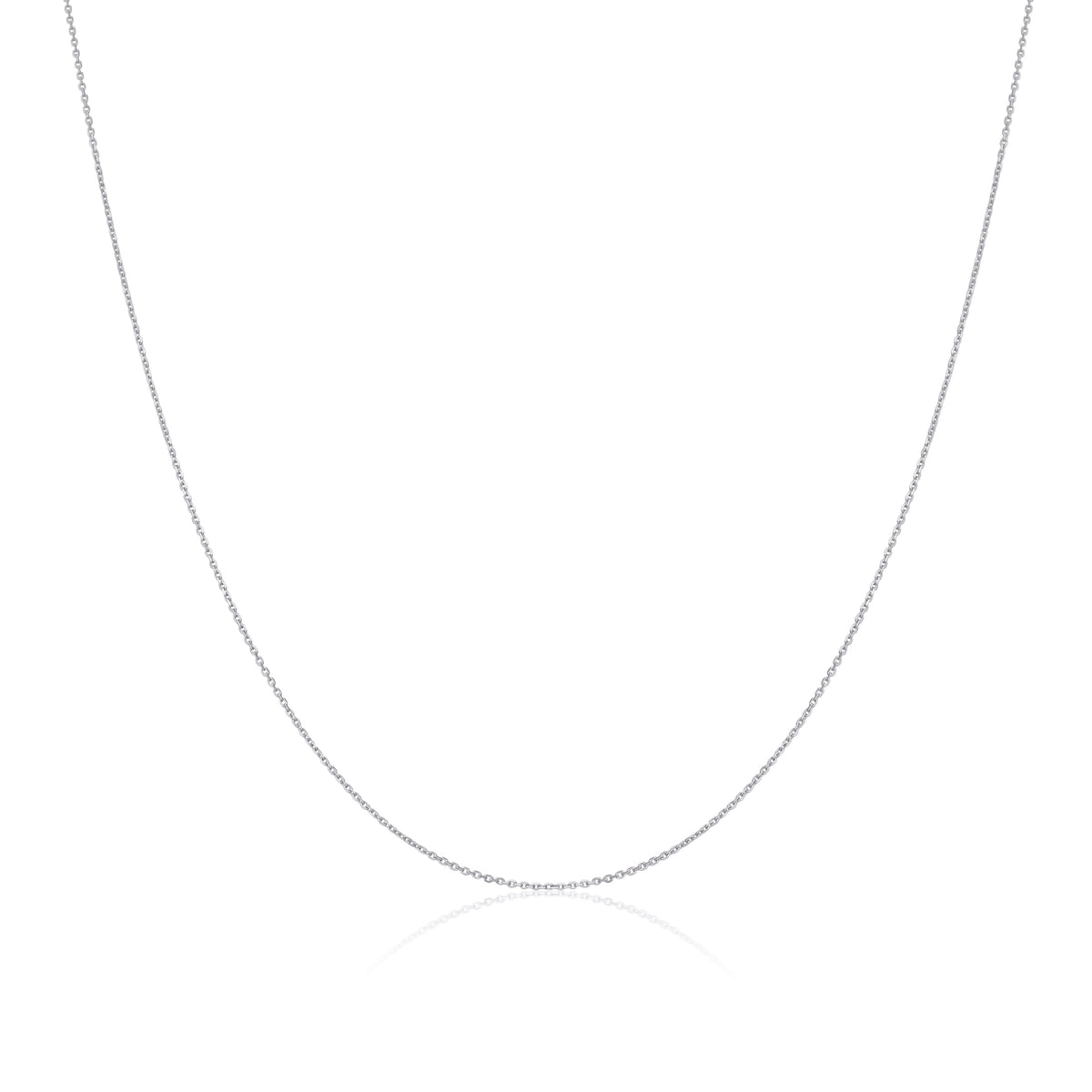 Chaîne à facettes en or blanc 9 carats de 40 à 55 cm