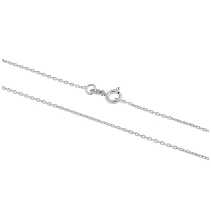 Chaîne à facettes en or blanc 9 carats de 40 à 55 cm