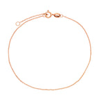 Bracelet chaîne à facettes en or rose 9 carats de 18 à 20 cm