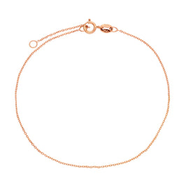 Bracelet chaîne à facettes en or rose 9 carats de 18 à 20 cm