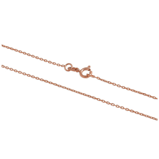 Chaîne de cheville à facettes en or rose 9 carats, 9 à 10,5 pouces