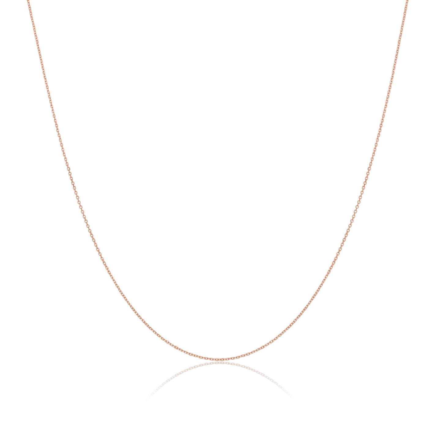 Chaîne à facettes en or rose 9 carats de 40 à 55 cm