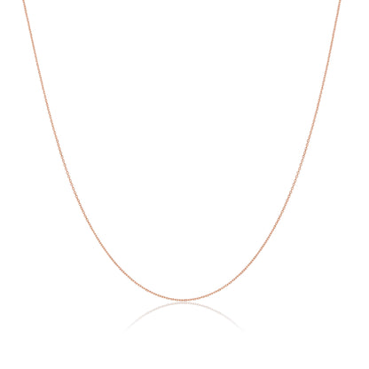 Chaîne à facettes en or rose 9 carats de 40 à 55 cm
