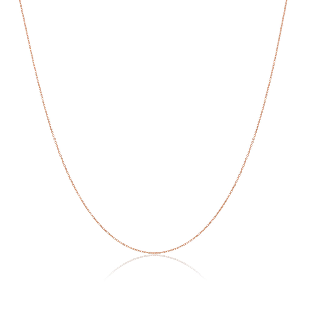 Chaîne à facettes en or rose 9 carats de 40 à 55 cm