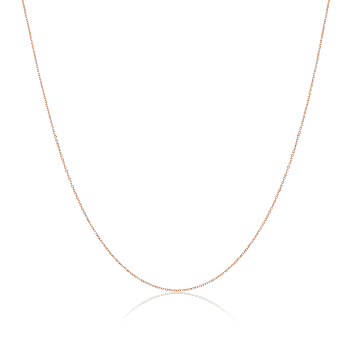Chaîne à facettes en or rose 9 carats de 40 à 55 cm