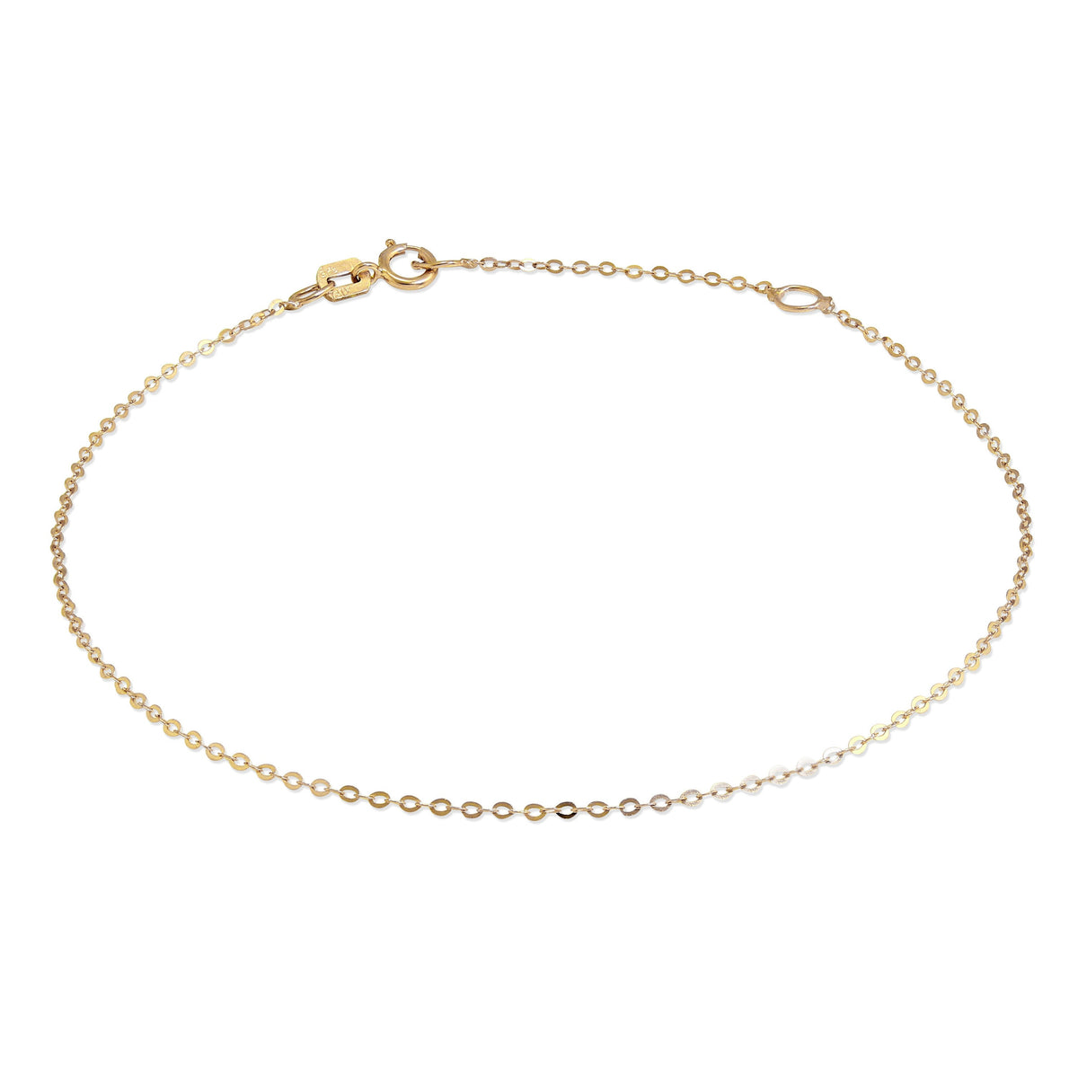 Bracelet chaîne martelée en or 9 carats de 17,8 à 20,3 cm