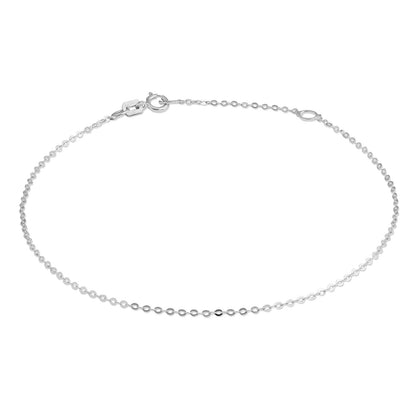 Bracelet chaîne martelée en or blanc 9 carats de 18 à 20 cm