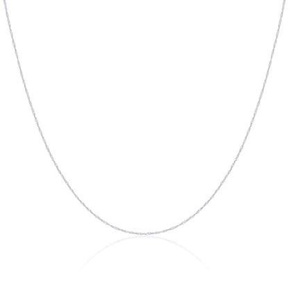 Chaîne Singapour en or blanc 9 carats de 40 à 55 cm