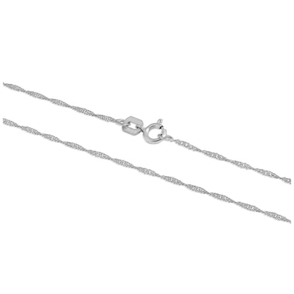 Chaîne Singapour en or blanc 9 carats de 40 à 55 cm