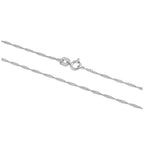 Chaîne Singapour en or blanc 9 carats de 40 à 55 cm