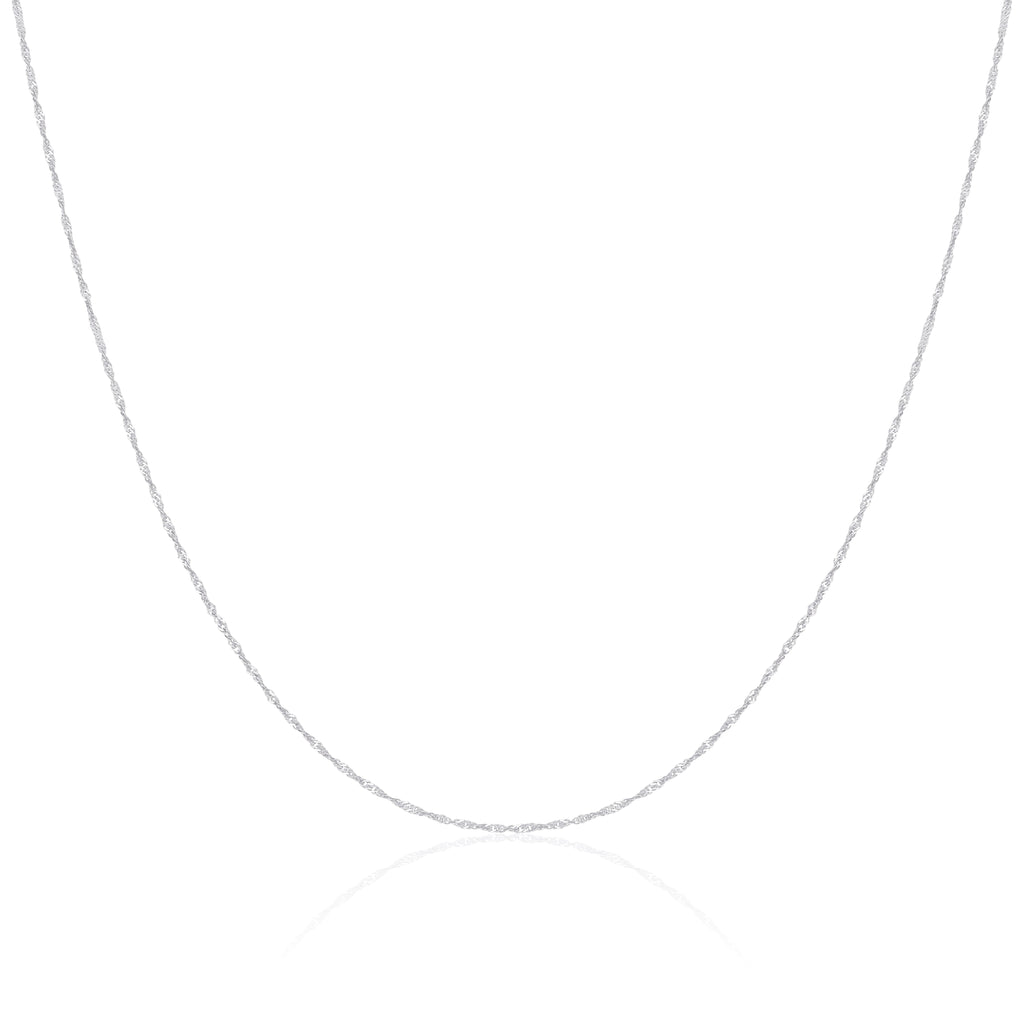 Chaîne Singapour en or blanc 9 carats de 40 à 55 cm