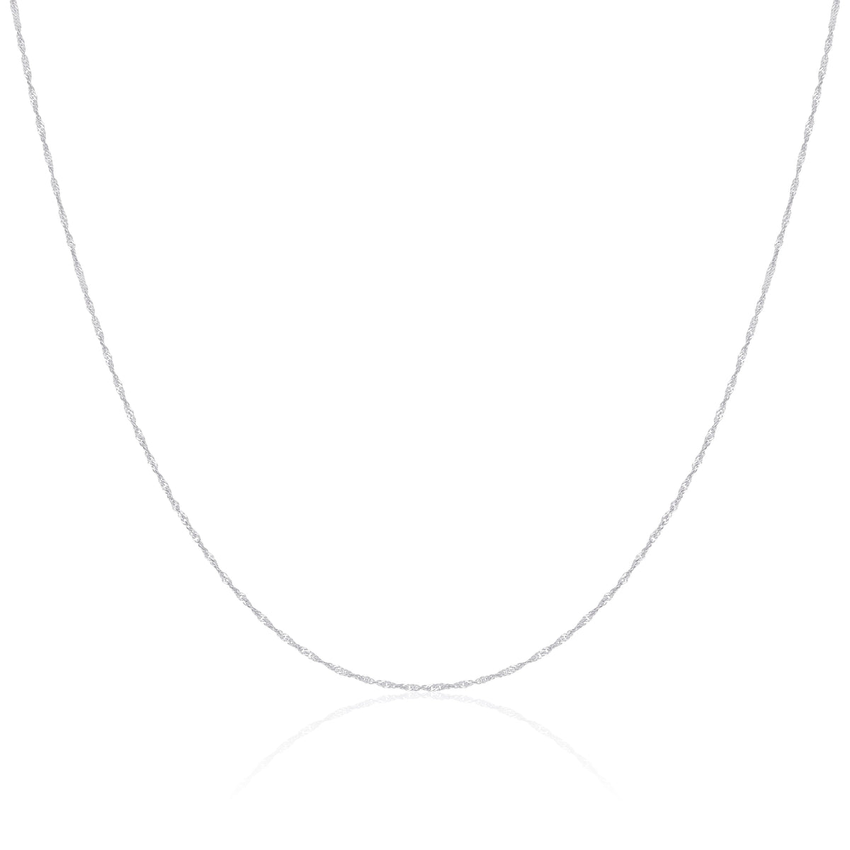 Chaîne Singapour en or blanc 9 carats de 40 à 55 cm