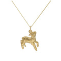 Pendentif agneau en or 9 carats sur chaîne diamantée de 45 cm
