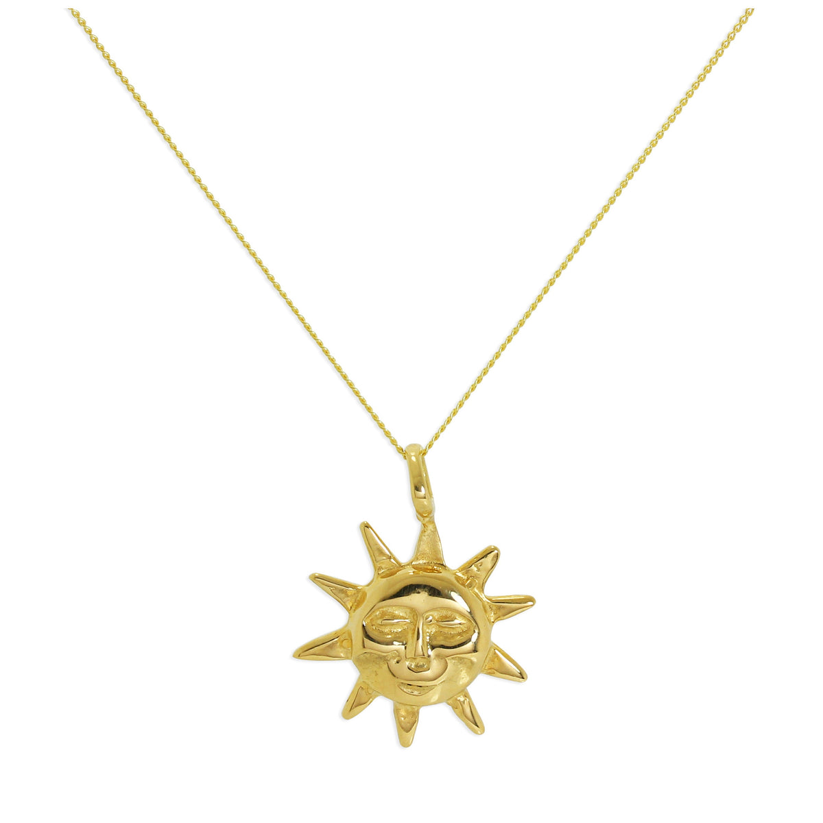 Collier soleil en or 9 carats - Chaîne de 45 cm