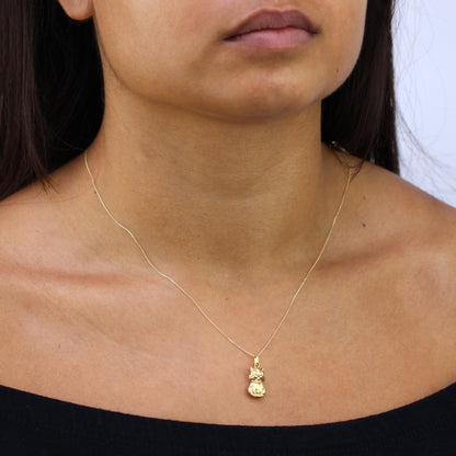 Collier chat creux en or 9 carats - Chaîne de 45 cm
