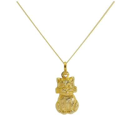 Collier chat creux en or 9 carats - Chaîne de 45 cm